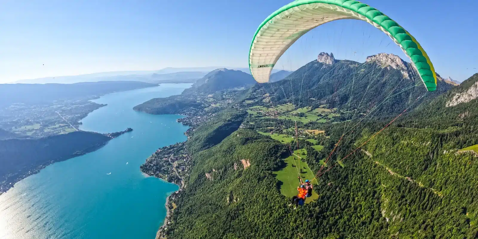 Parapente Col de la Forclaz 1 Baptême parapente au col de la Forclaz au-dessus du lac d'Annecy