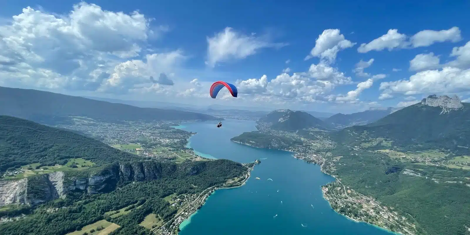 Parapente Col de la Forclaz 3 Tandem parapente au-dessus du lac d'Annecy