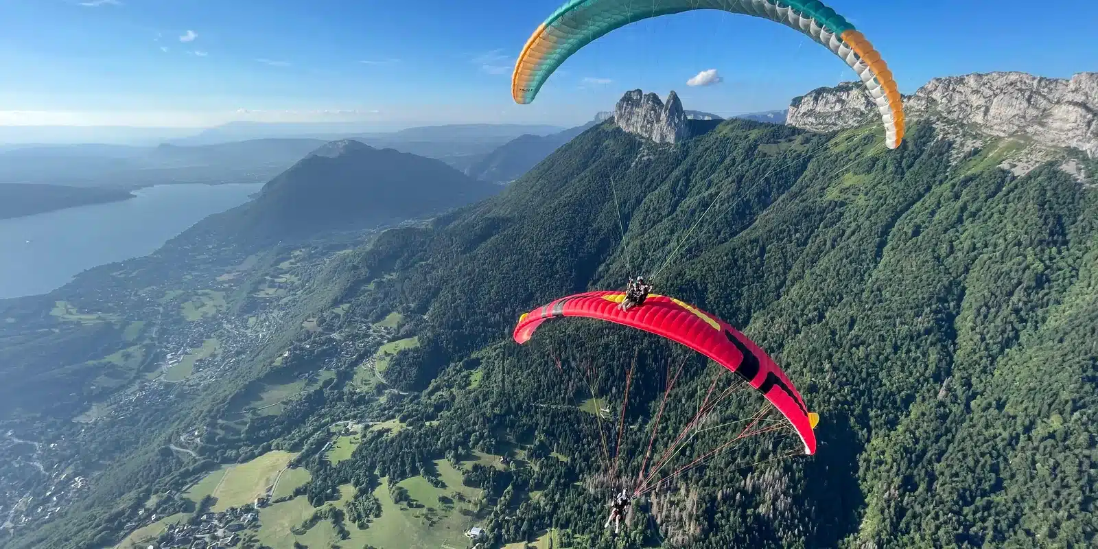 Parapente Col de la Forclaz 7 Vol biplace parapente lac d'Annecy depuis la Forclaz